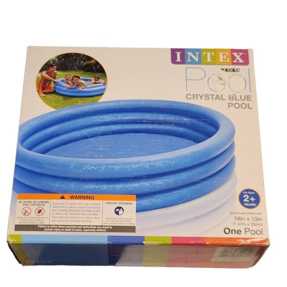 Intex Inflatable Pool 58" Diameter x 13" Deep Crystal Blue Backyard Pool